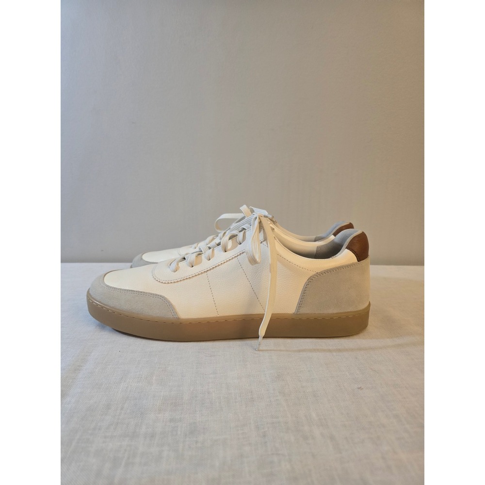 Allen Edmonds Mens Sneakers Cream Tan Leather Suede Lace Up Casual 12 Excellent